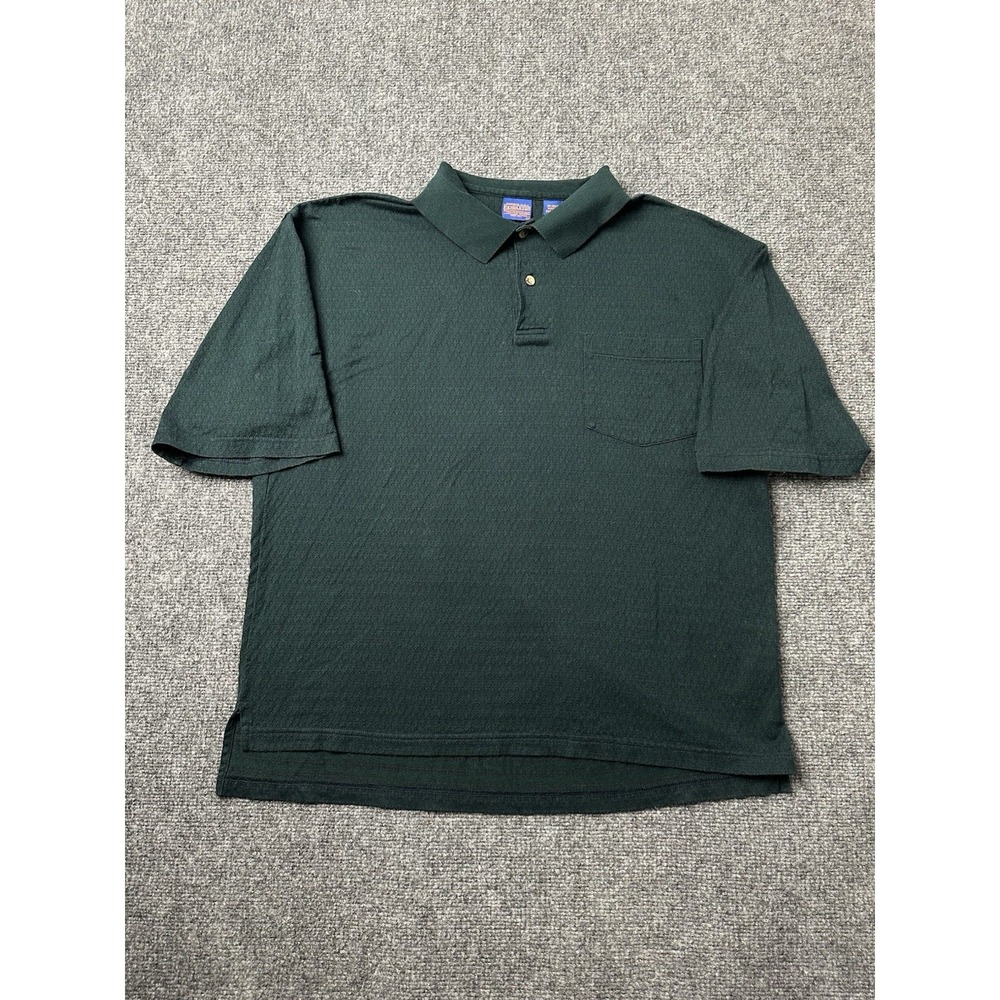 Mens Polo Shirt‎ Pendleton Green Cotton Short Sleeve Pocket, Size L